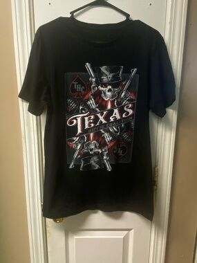 Black Texas Skull Graphic Short-Sleeve Tee
